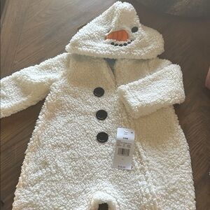 Cat & Jack Cream Snowman One Piece